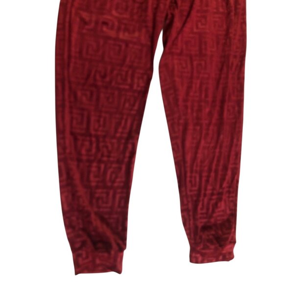 Ellie & Kate Deep Red Printed Casual Joggers Drawstring Waist Sz 1XL - Picture 9 of 12